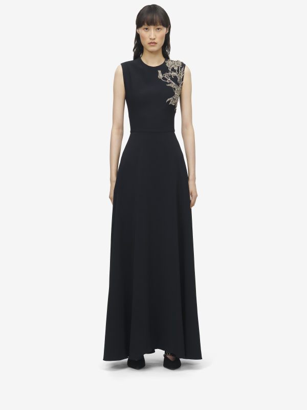ALEXANDER MCQUEEN - Silver Tattoo Asymmetric Dress - Item 840259QZAPO
